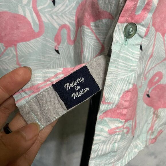 Artistry in Motion Flamingo Short Sleeve Woven size M - Picture 4 of 10
